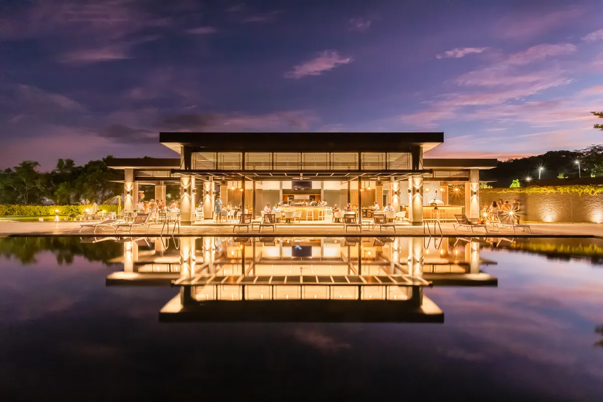 El Encanto Casa Club reflected at dusk