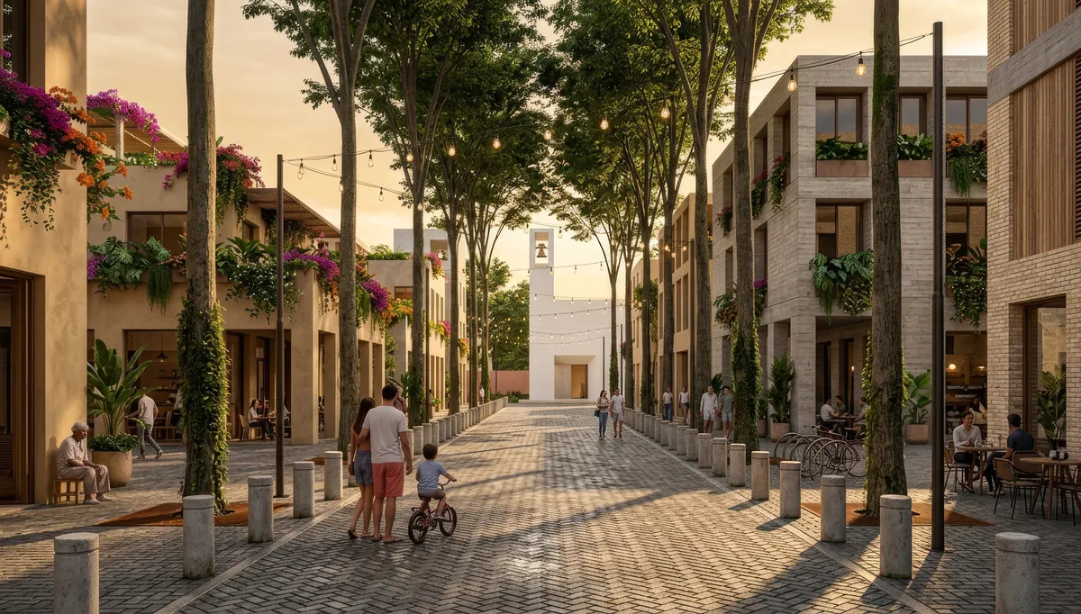 Palmerola street at golden hour